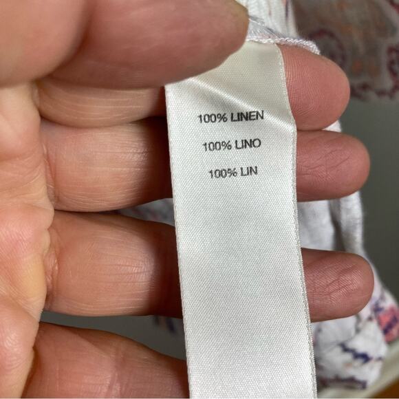 Chico's jacket large linen white pastel pattern print comfortable summer office - Picture 13 of 14